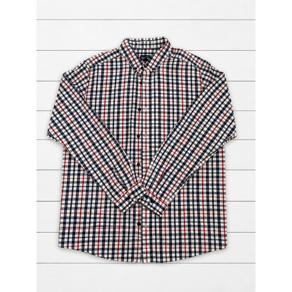Patagonia Bluffside Organic Cotton Plaid Button Up Shirt Mens XL Navy Red White